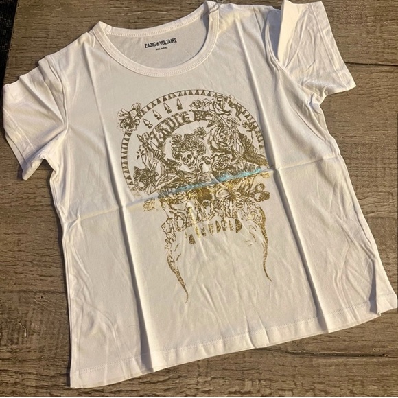 Zadig & Voltaire Walkie Brode Skeleton Tee- XS,S - Picture 4 of 7